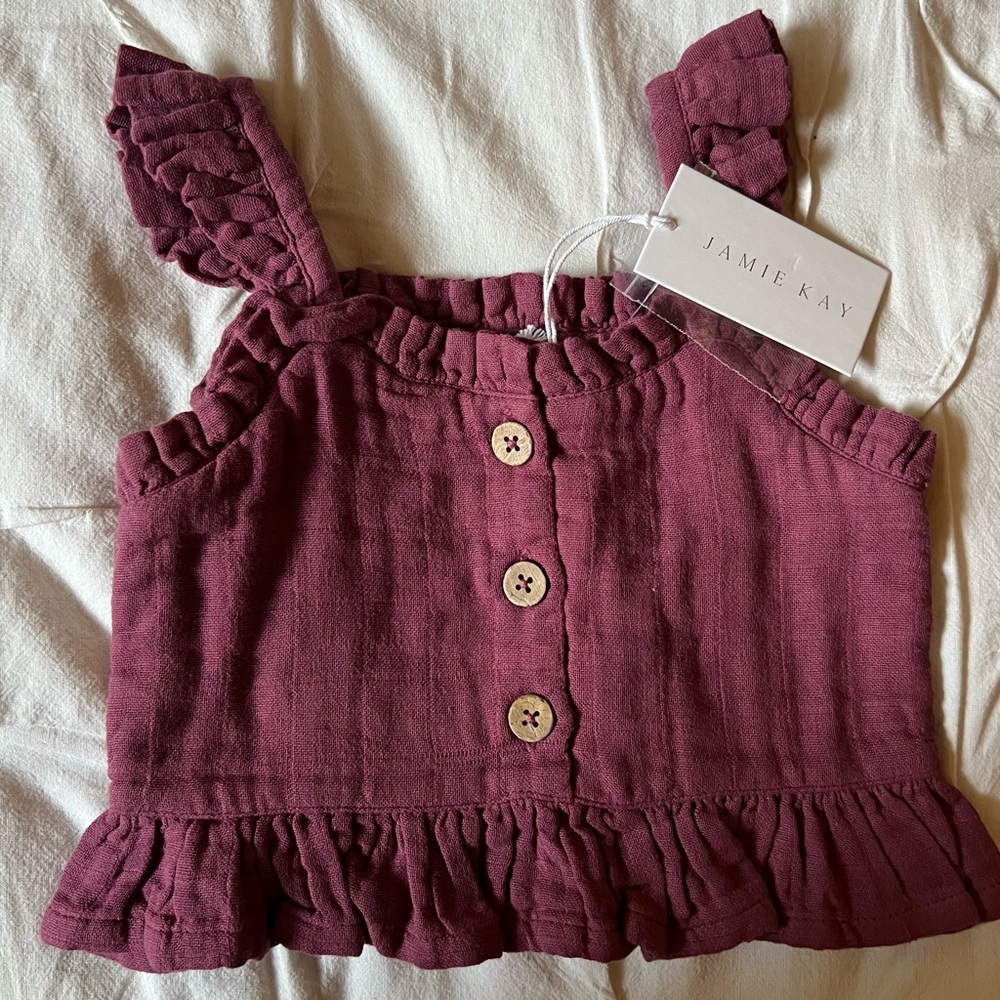 Jamie Kay Mulberry Ruffle Top